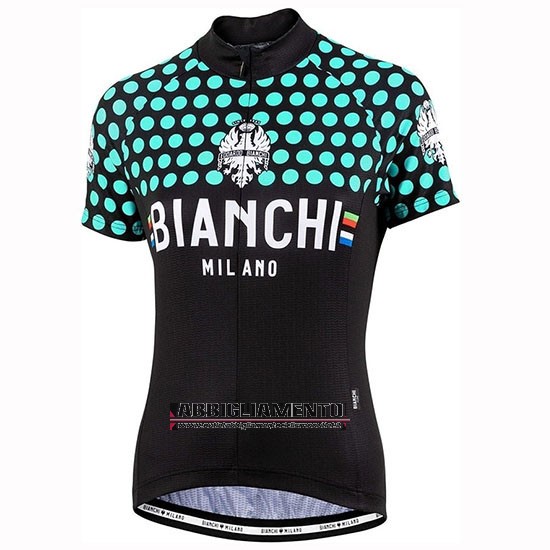 Donne Abbigliamento Bianchi Dot 2019 Manica Corta e Pantaloncino Con Bretelle Nero Verde - Clicca l'immagine per chiudere